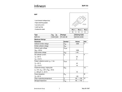 Транзистор BUP212 TO-220
