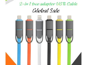 CABLE 2 in 1 dual lightning  cable for iphone 5  - micro usb