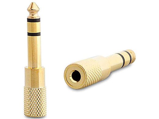 Преходен стереожак 6.3mm мъжки - 3.5mm женски златен