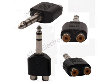 AD-125 AC-011 2xRCA to 6.3mm str Jack