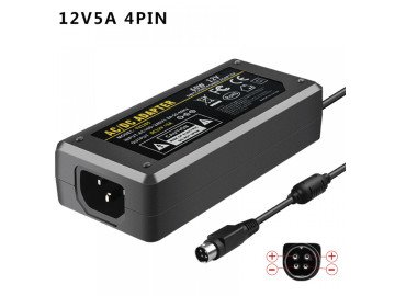Зарядно захранване за устройства 220V-12V 5A букса 4 pin