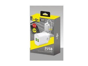 Зарядно устройство 2xUSB 220V 2.4A KC200