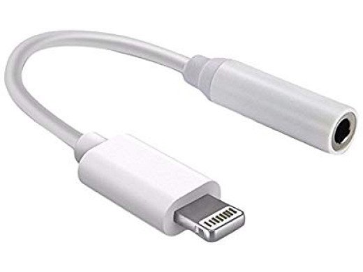 Преходник адаптер от Lightning към Lightning + AUX/f/ 3.5mm