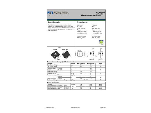Транзистор AO4606 SO-8