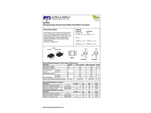Транзистор AOP605 DIP-8
