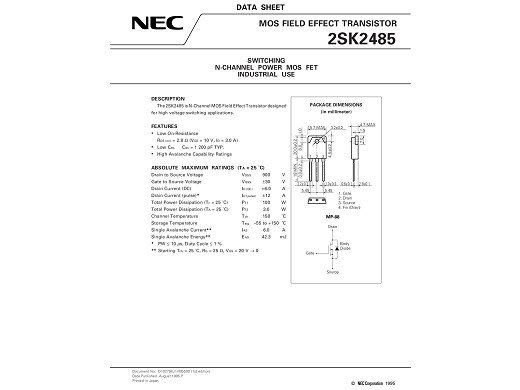 Транзистор 2SK2485