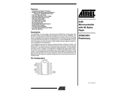 Интегрална схема  AT89C4051-24PI