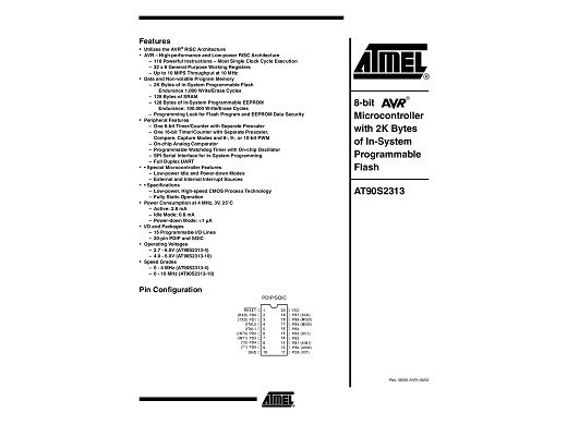 Интегрална схема AT90S2313-10SC SOIC-20