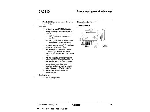 Интегрална схема  BA3913