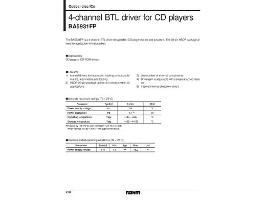 Интегрална схема  BA5931 SMD