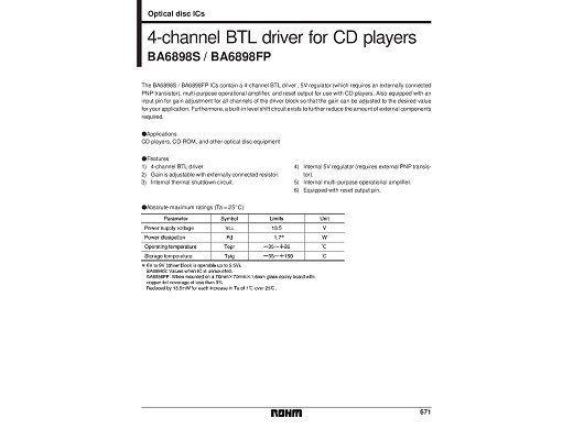 Интегрална схема  BA6898S  DIP