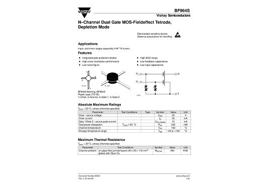 Транзистор BF964 TO-50