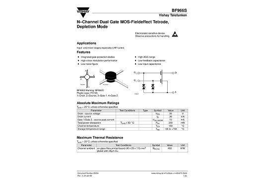Транзистор BF966S TO-50