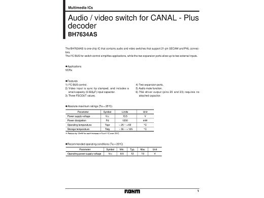 Интегрална схема  BH7634AS