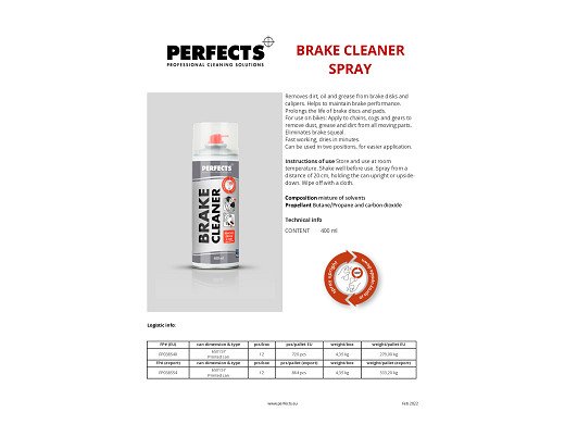 СПРЕЙ ЗА ПОЧИСТВАНЕ НА СПИРАЧКИ 400ml