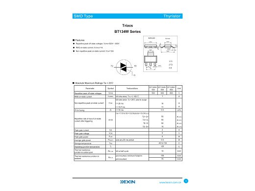 Триак BT134-600B  SOT-223