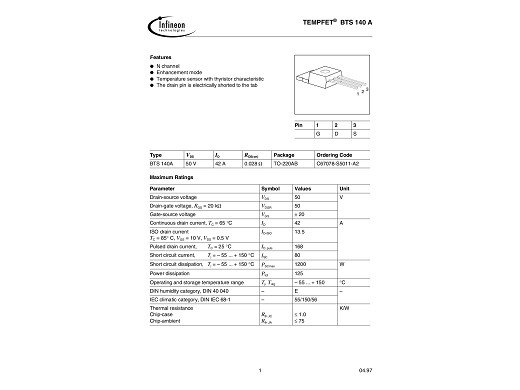 Транзистор BTS140A TO-220