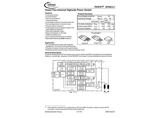 Интегрална схема BTS621L1 TO-263