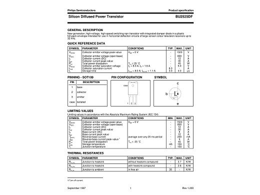 Транзистор BU2525DF TO-3PF