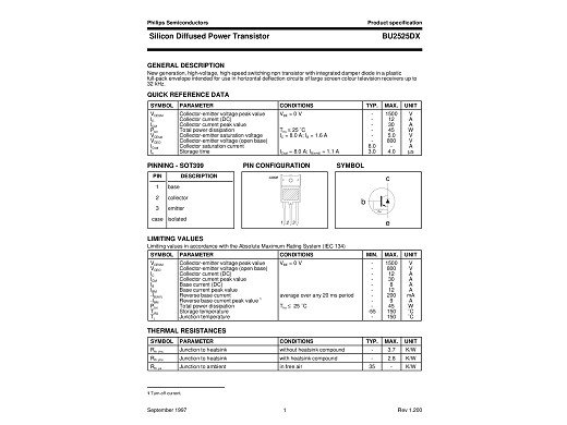 Транзистор BU2525DX TO-3PF
