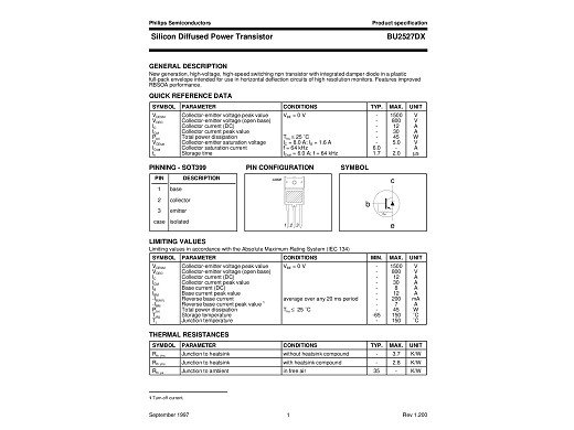 Транзистор BU2527DX TO-3PF