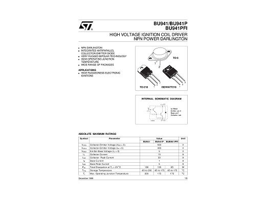 Транзистор BU941P TO-3P