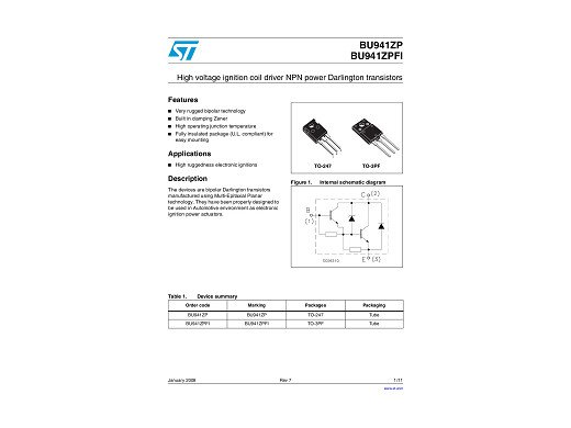 Транзистор BU941ZP TO-3P