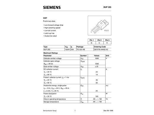 Транзистор BUP203 TO-220
