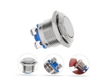 БУТОН ИМПУЛСЕН ВЛАГОЗАЩИТЕН  PBS-28B-2 OFF-(ON) 2-PIN