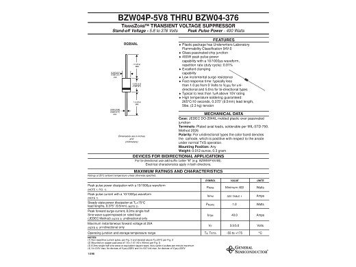 Диод транзил BZW04P58-E3/73
