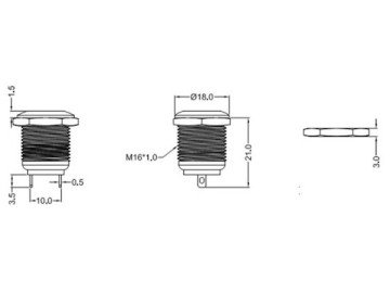 Button MPB16-R2P-FN-B7 16mm