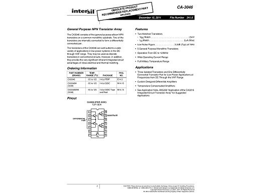 Интегрална схема  CA3046E