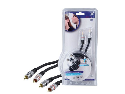 Кабел аудио видео чинчове 2RCA 2.5 метра GOLD