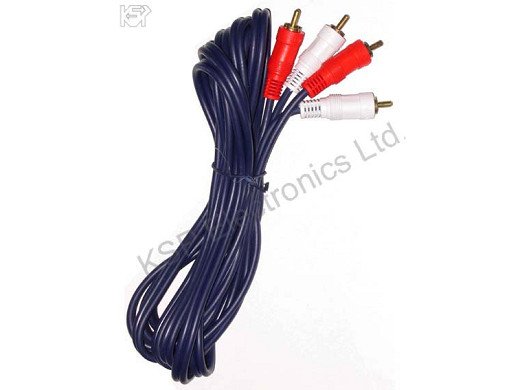 Кабел аудио видео чинчове 2RCA, 5 метра GOLD