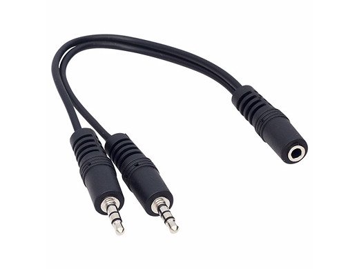 Слушалки Микрофон Конвертор 3.5mm Stereo Female X 2 Stereo Male Headset Microphone Speaker Splitter 20 cm