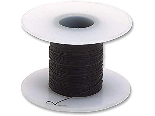 Кабел посребрен черен 1m 30AWG PVDF