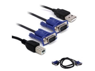 CABLE Dual Parallel USB Print Line +VGA