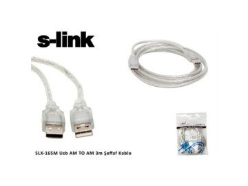 Кабел CABLE USB 2.0  мъжки-мъжки прозрачен 3m