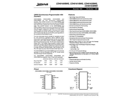 Интегрална схема CD40160 DIP-16