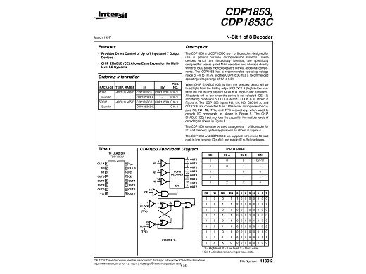 Интегрална схема  CDP1853