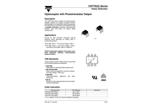 Интегрална схема  CNY75G CNY75C DIP-6
