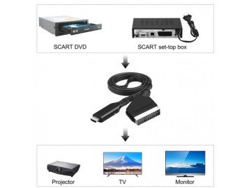 Кабел SCART - HDMI DZ71 преобразувател 720p 1080p