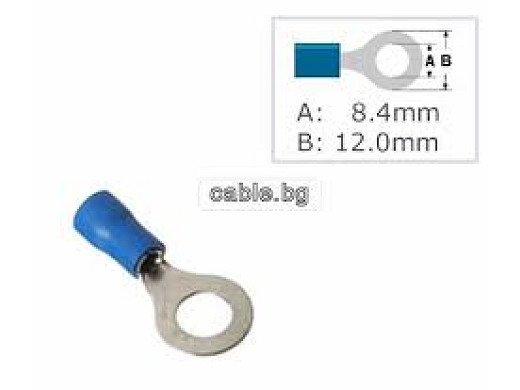 Кабелен накрайник ST-084/B;ST-105 Тип: пръстеновиден; M8; Ø: 8,4 mm; 1,5÷2,5 mm²; за кримпване; за кабел; изолиран