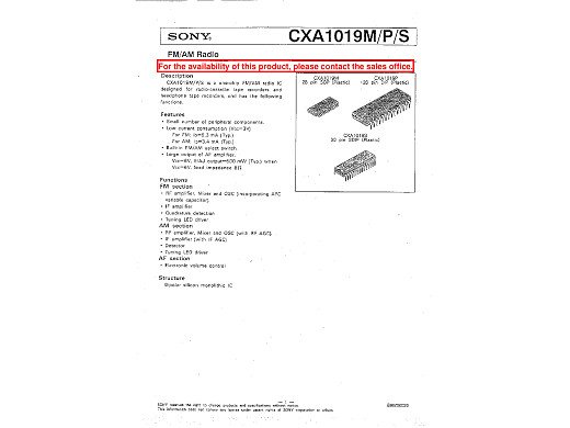 Интегрална схема  CXA1019P DIP-28