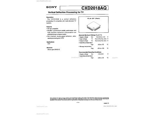 Интегрална схема  CXD2018Q /AQ