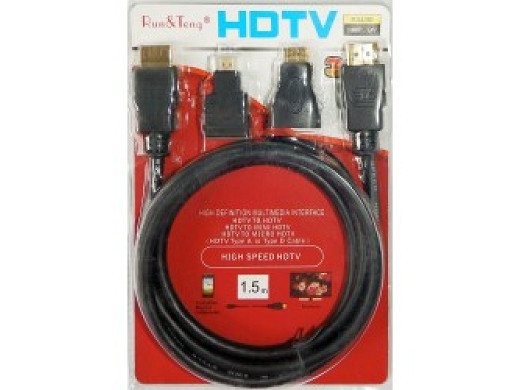 Кабел Cable 3 in 1 hdmi to hdmi, mini hdmi,micro hdmi 1.5m
