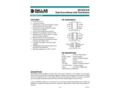 Интегрална схема DS1834A SO-8