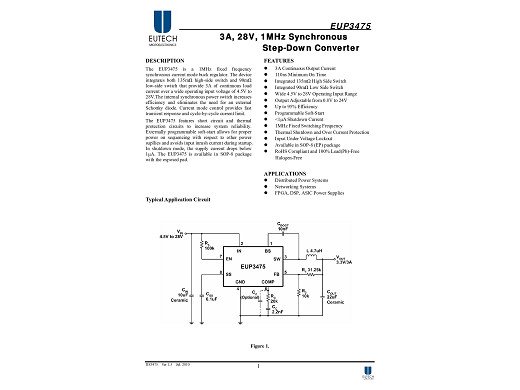 Интегрална схема EUP3475 SO 8
