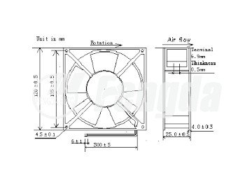 FAN 120x120x25 220V 2P