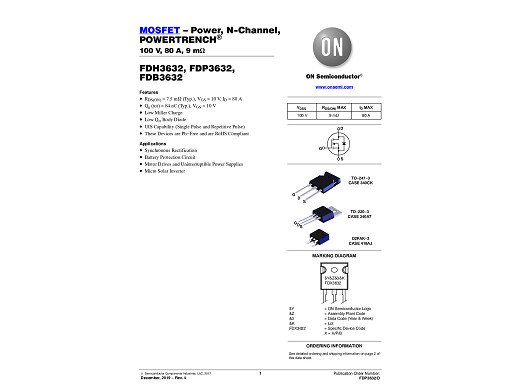FDB3632 TO-263 D2 PACK